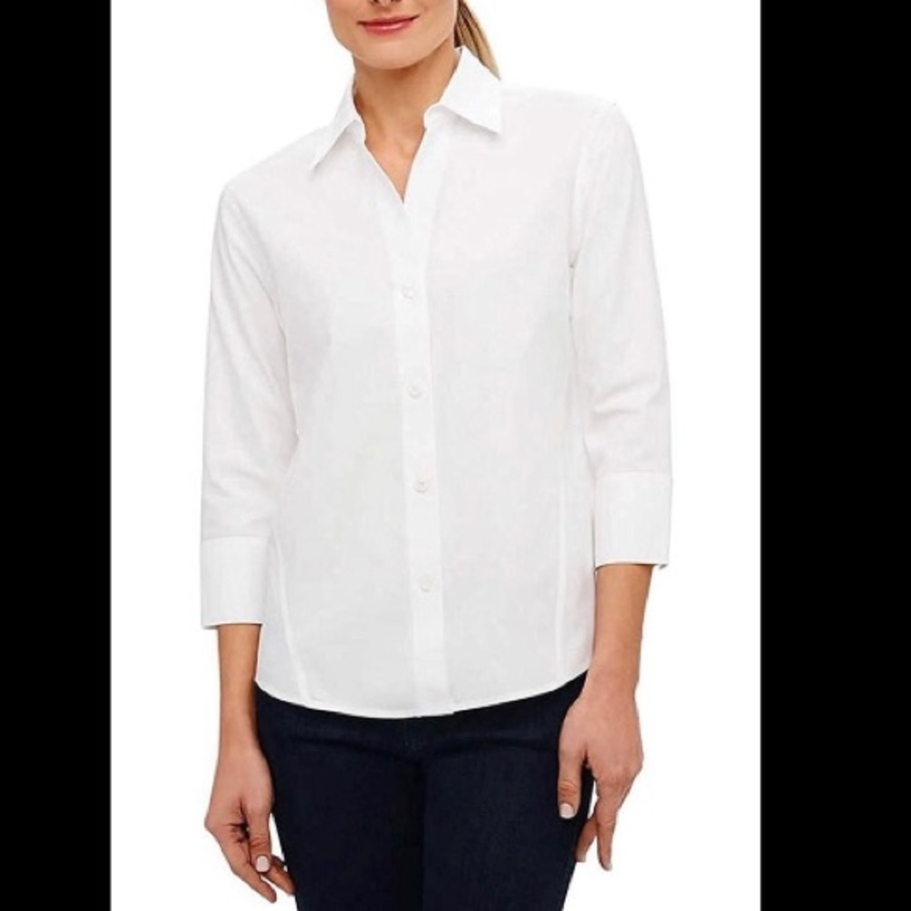 NWT Foxcroft NYC Stretch Poplin Shirt